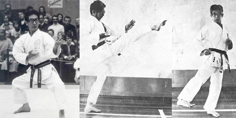 Chojiro Tani zeigt Karate-Techniken