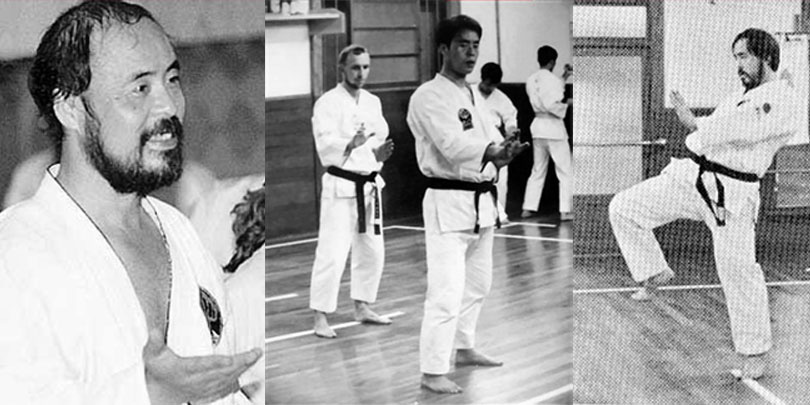 Shigeru Kimura beim unterrichten und zeigen von Karate-Techniken